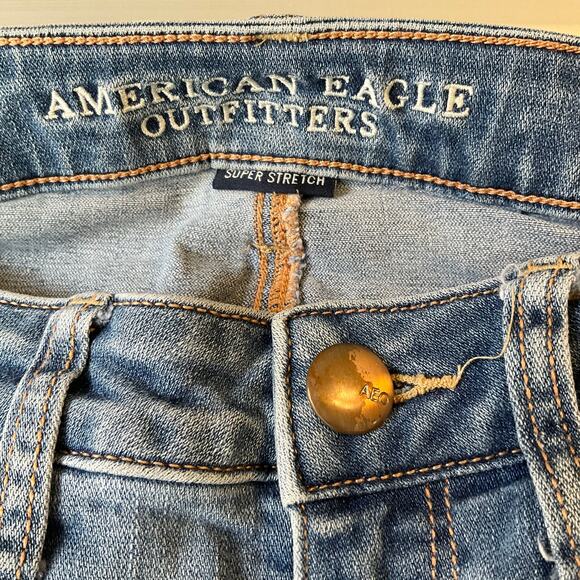 American Eagle Outfitters Women Skinny Jeans size 8 Short Blue Super Stretch - Picture 8 of 11